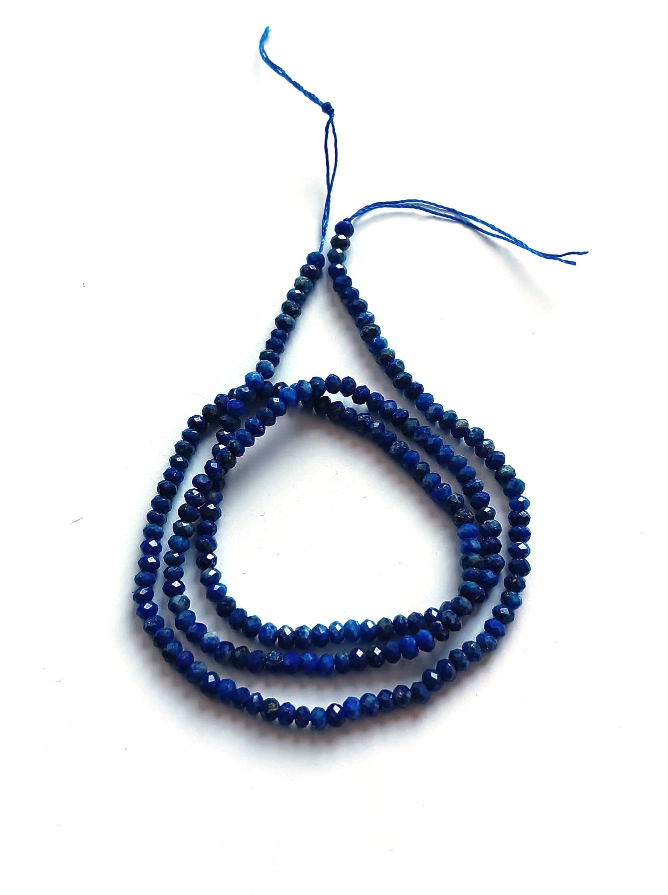 perlesetcreationbijoux - fil de perles rondelles à facettes en lapis-lazuli de 3x2 mm