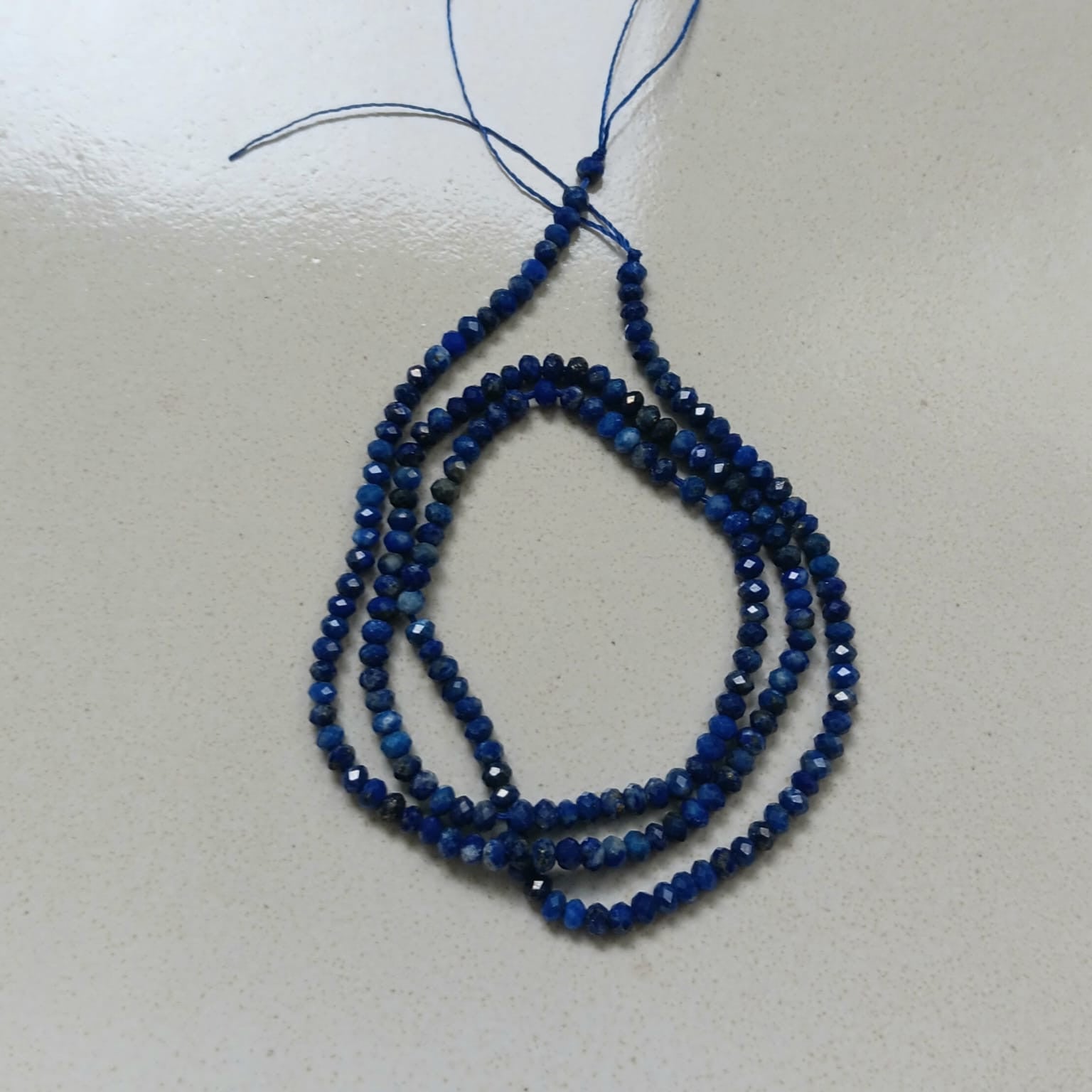 perlesetcreationbijoux - fil de perles rondelles à facettes en lapis-lazuli naturel de 3x2 mm