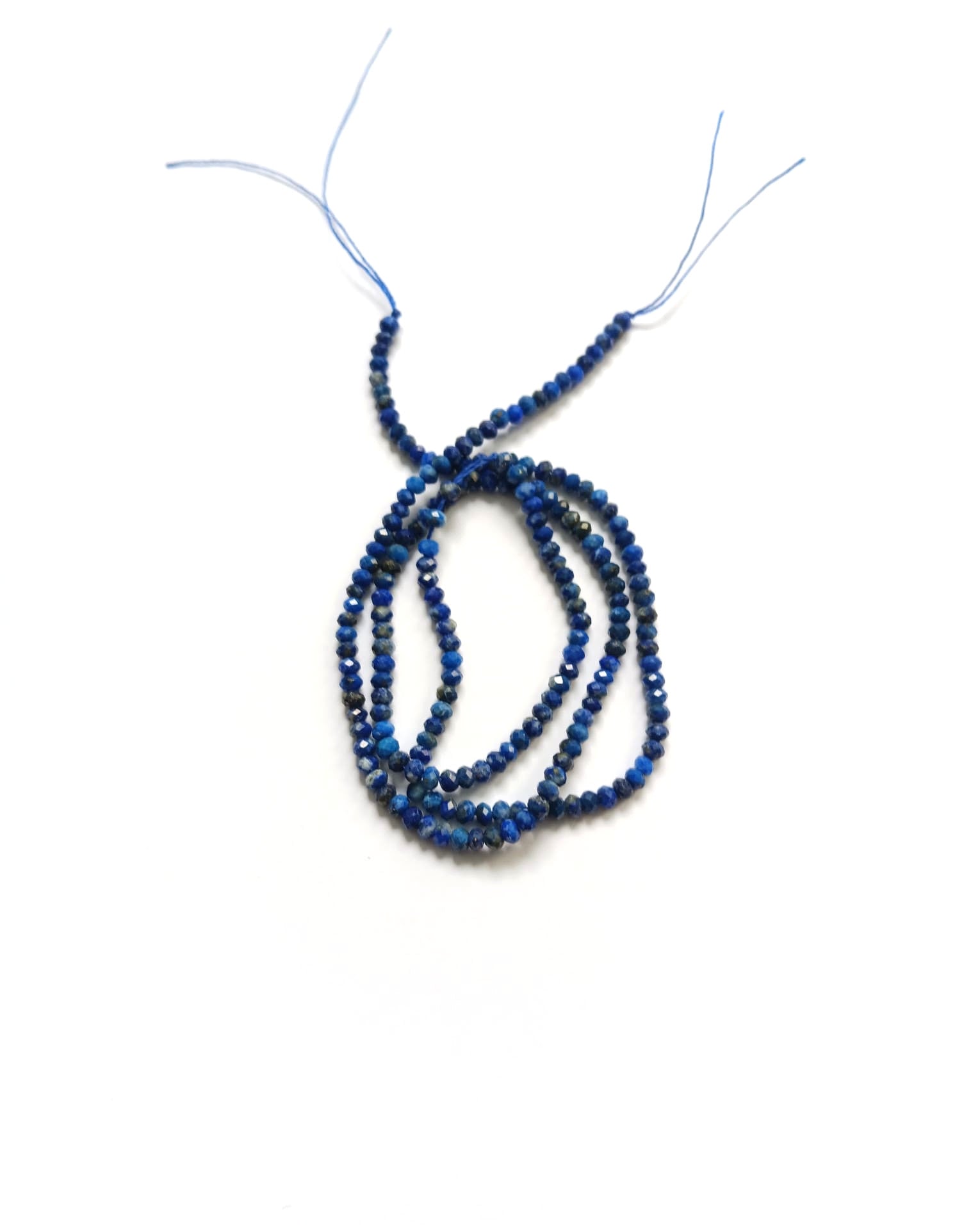 perlesetcreationbijoux - fil de perles rondelles à facettes en lapis-lazuli naturel de 3x2 mm
