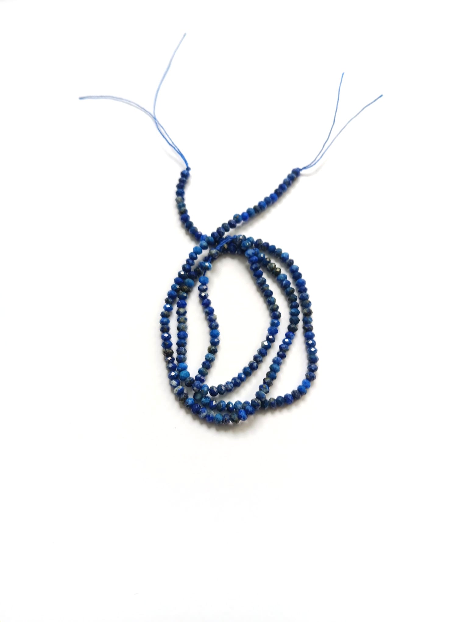 perlesetcreationbijoux - fil de perles rondelles à facettes en lapis-lazuli naturel de 3x2 mm