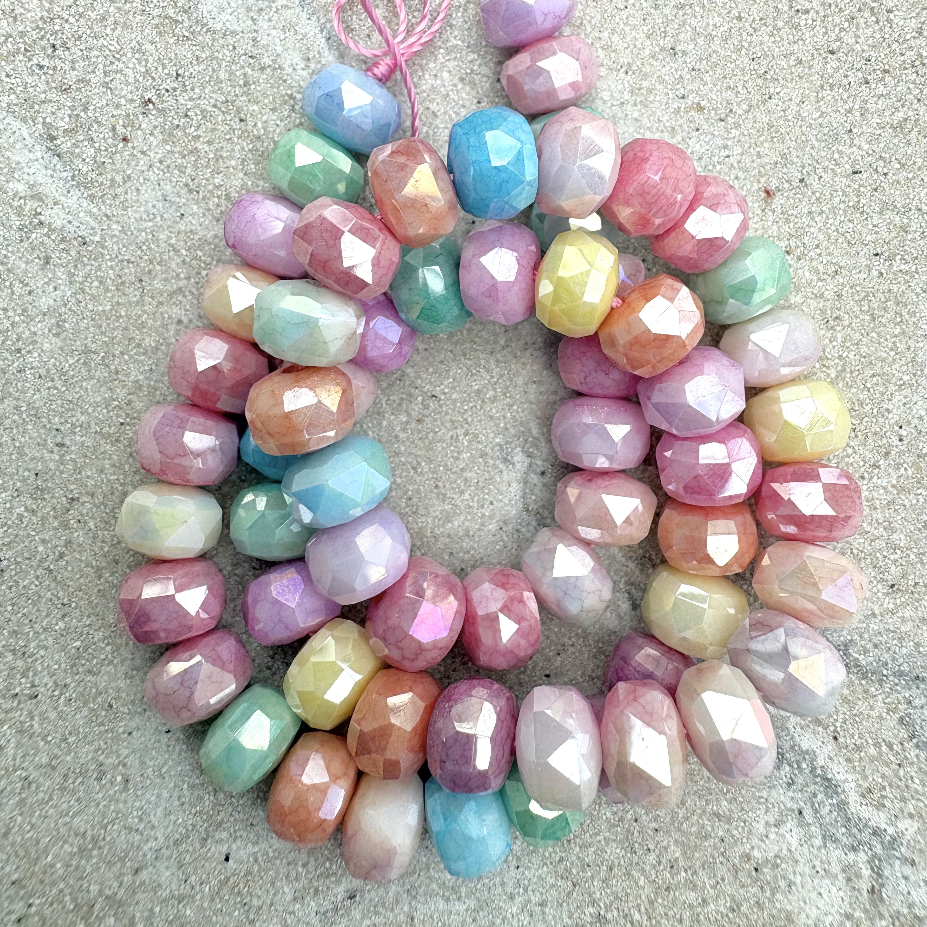 perlesetcreationbijoux - fil de perles rondelles à facettes multicolores en verre de 8x5 mm