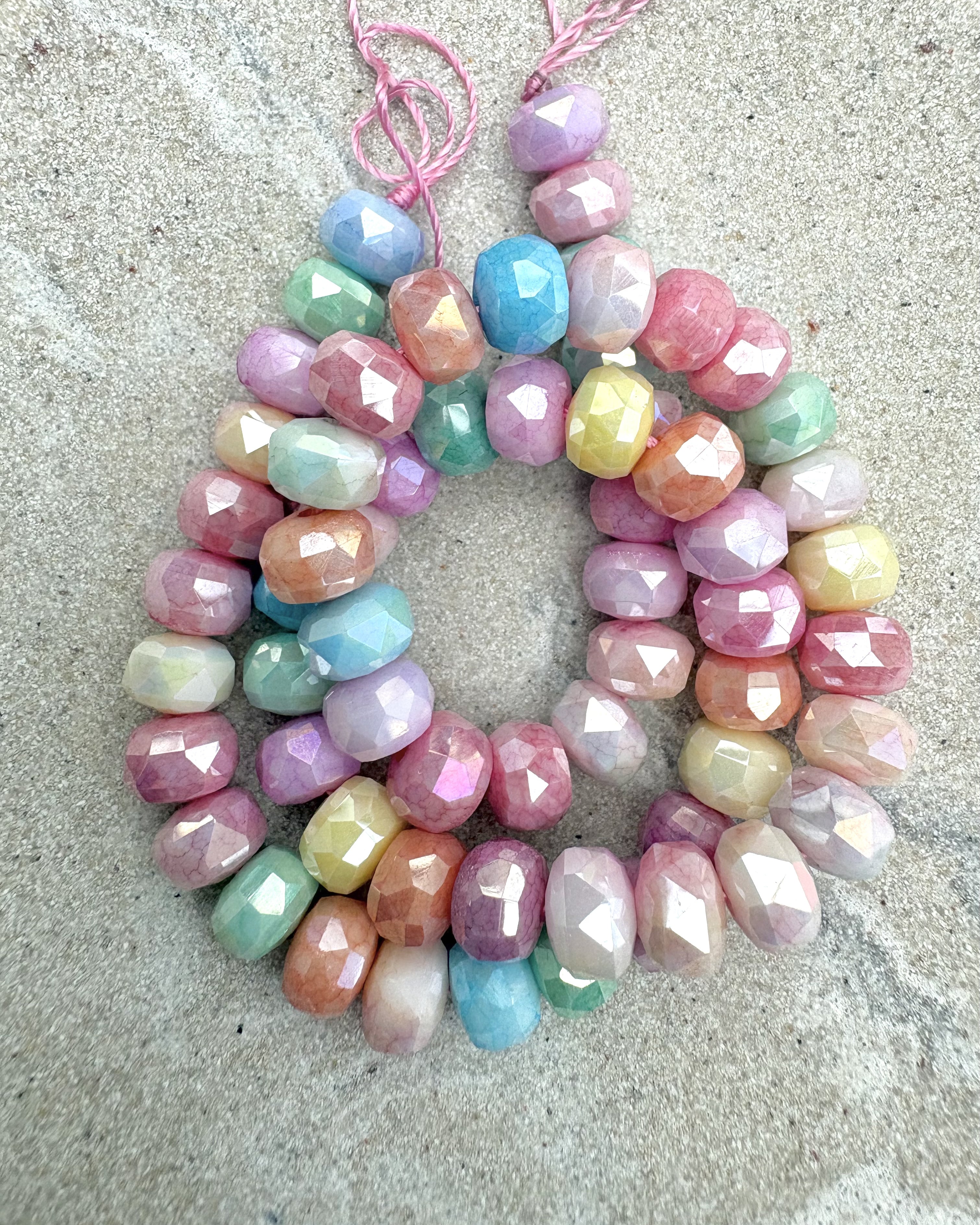 perlesetcreationbijoux - fil de perles rondelles à facettes multicolores en verre de 8x5 mm