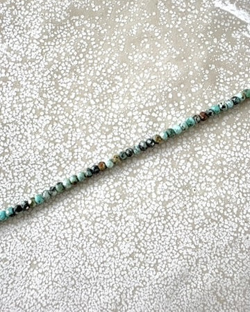 perlesetcreationbijoux - perles rondelles à facettes en turquoise africaine (jaspe) naturelles de 3x2 mm