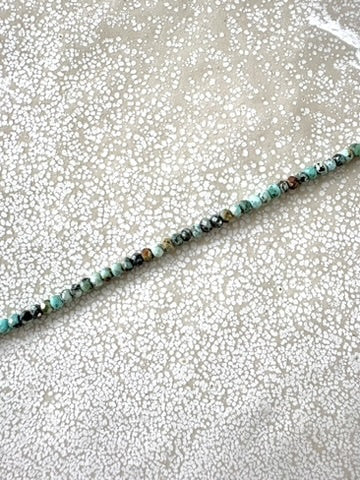 perlesetcreationbijoux - perles rondelles à facettes en turquoise africaine (jaspe) naturelles de 3x2 mm