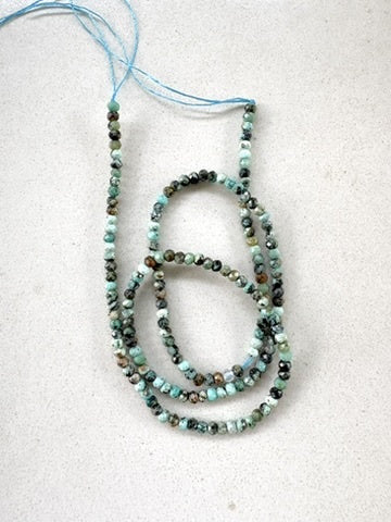 perlesetcreationbijoux - perles rondelles à facettes en turquoise africaine (jaspe) naturelles de 3x2 mm