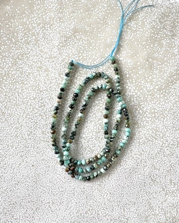 perlesetcreationbijoux - perles rondelles à facettes en turquoise africaine (jaspe) naturelles de 3x2 mm