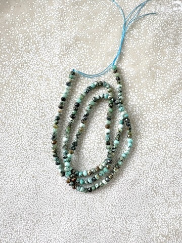 perlesetcreationbijoux - perles rondelles à facettes en turquoise africaine (jaspe) naturelles de 3x2 mm