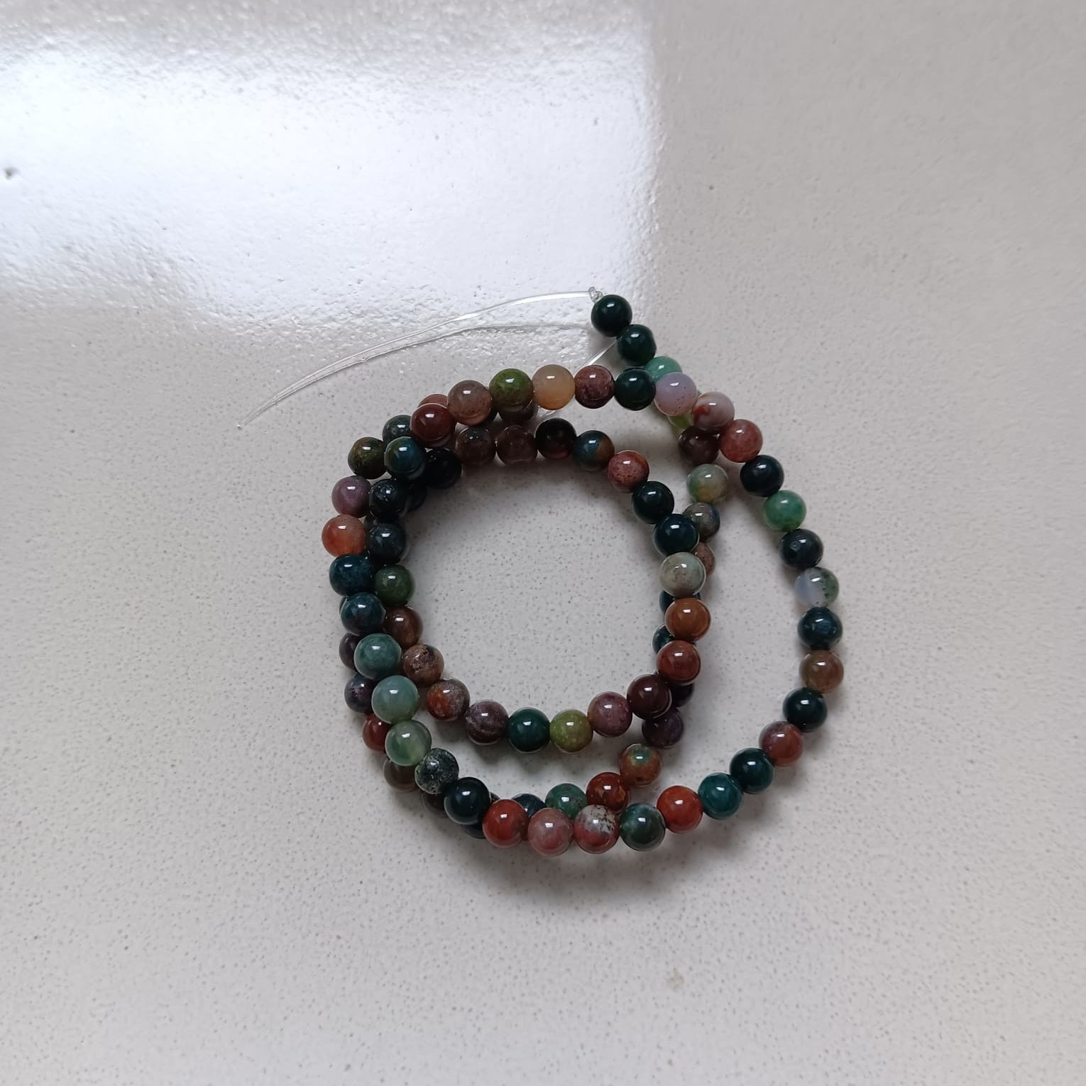 perlesetcreationbijoux - fil de perles rondes en agate naturelle de 4 mm