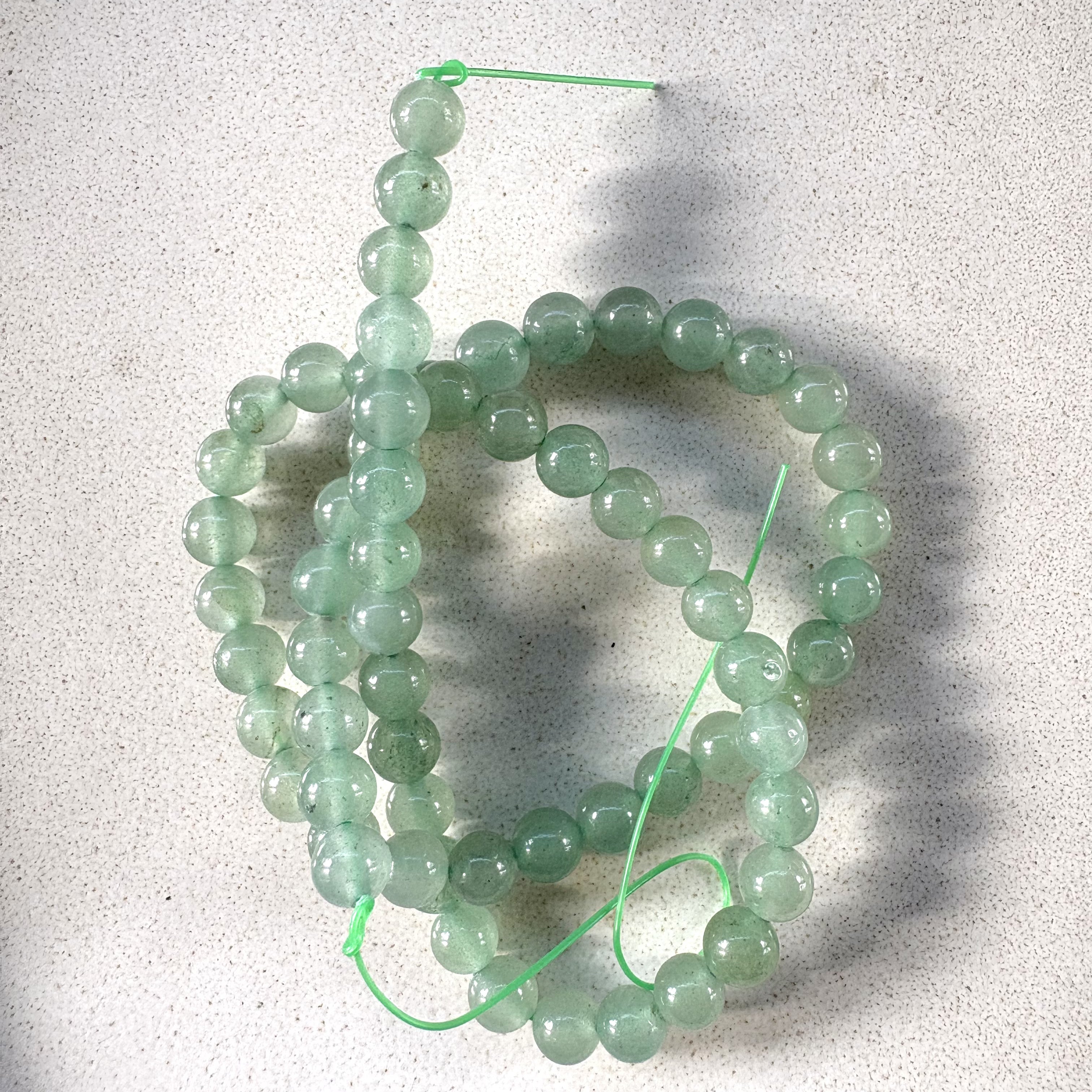 perlesetcreationbijoux - perles rondes en aventurine verte naturelle de 6 mm