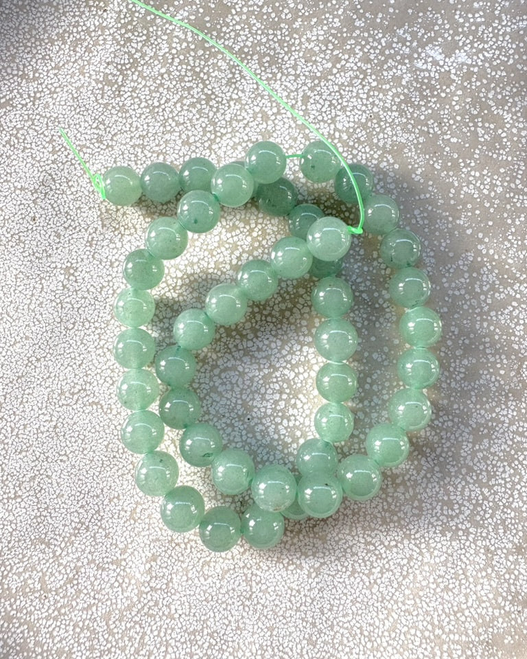 perlesetcreationbijoux - perles rondes en aventurine verte naturelle de 8 mm