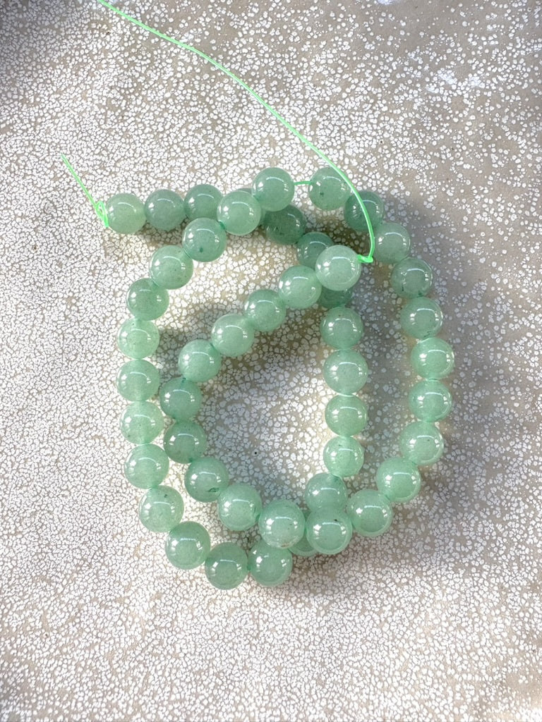 perlesetcreationbijoux - perles rondes en aventurine verte naturelle de 8 mm