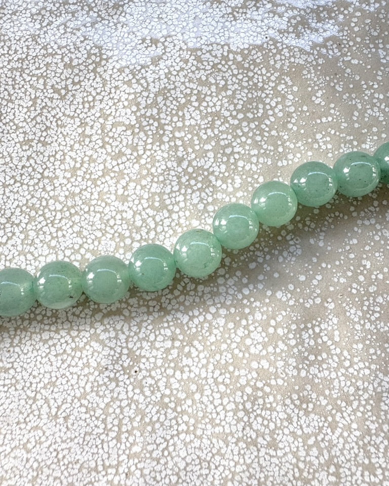 perlesetcreationbijoux - perles rondes en aventurine verte naturelle de 8 mm