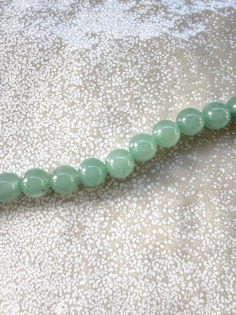 perlesetcreationbijoux - perles rondes en aventurine verte naturelle de 8 mm