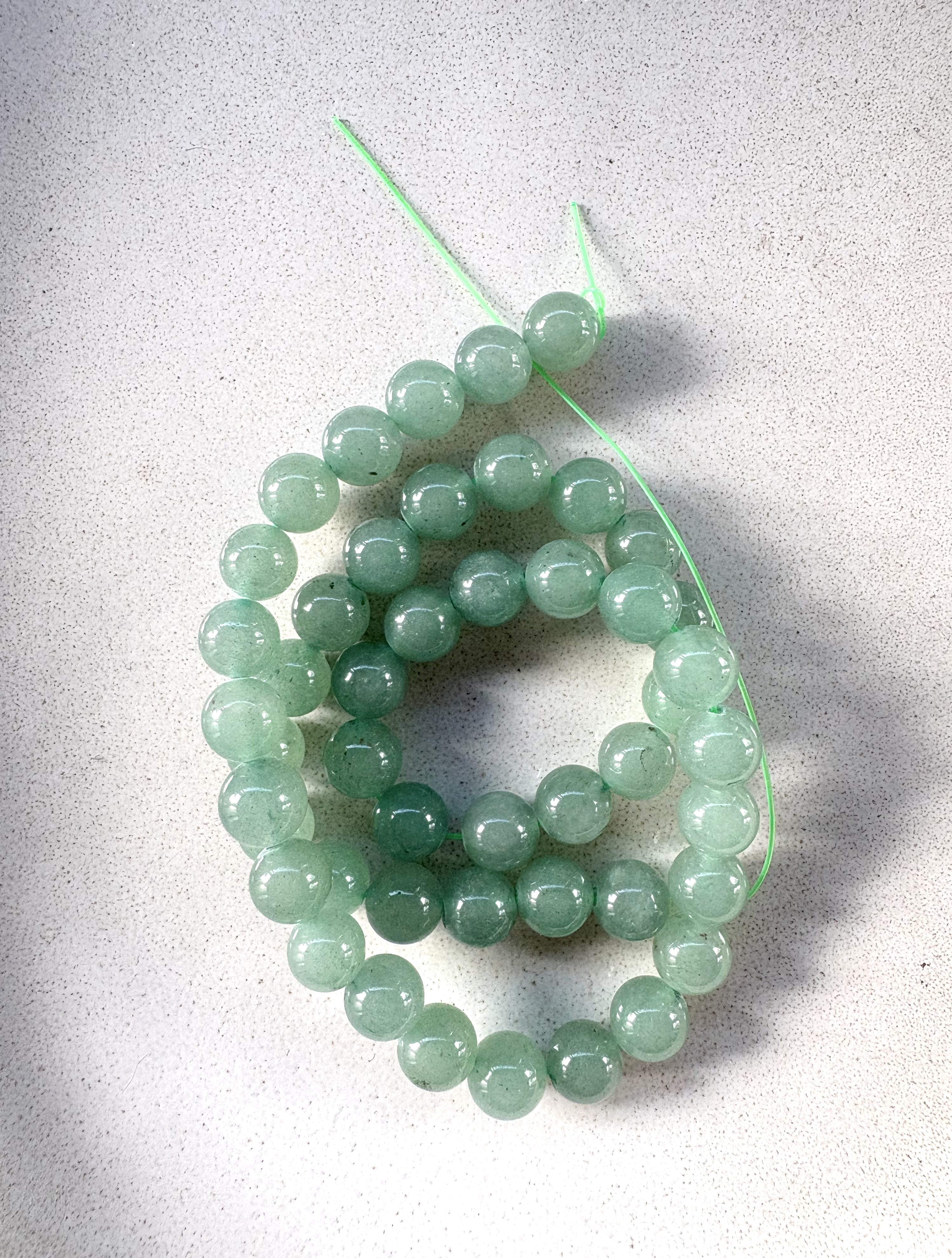 perlesetcreationbijoux - perles rondes en aventurine verte naturelle de 8 mm