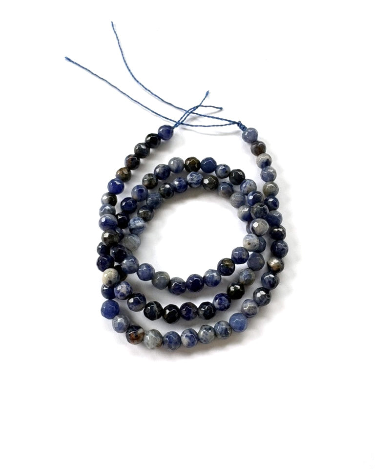 perlesetcreationbijoux - perles rondes à facettes en soladite naturelle de 4 mm