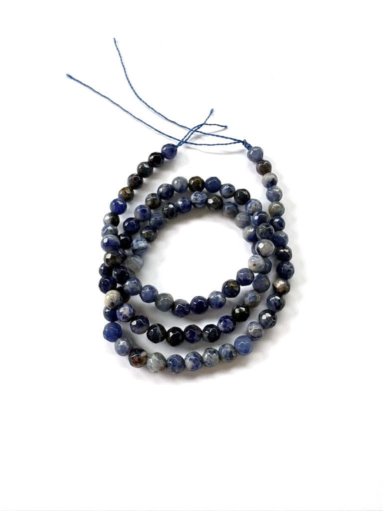 perlesetcreationbijoux - perles rondes à facettes en soladite naturelle de 4 mm