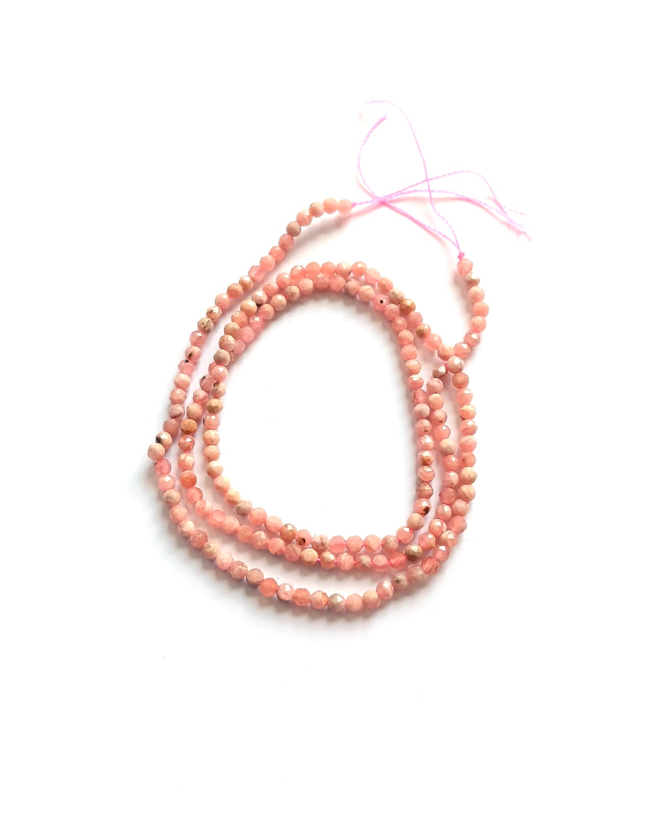 perlesetcreationbijoux - fil de perles rondes à facettes en rhodochrosite de 2 mm