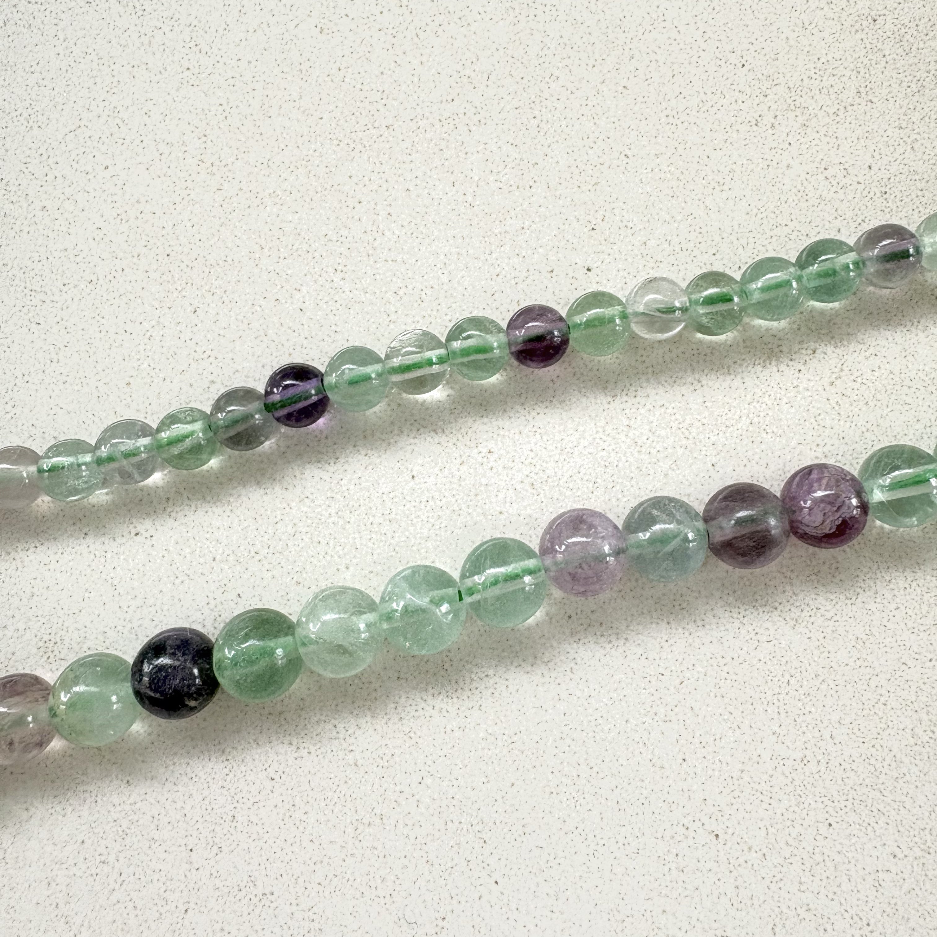perlesetcreationbijoux - perles rondes en fluorite naturelle 6 mm et 8 mm