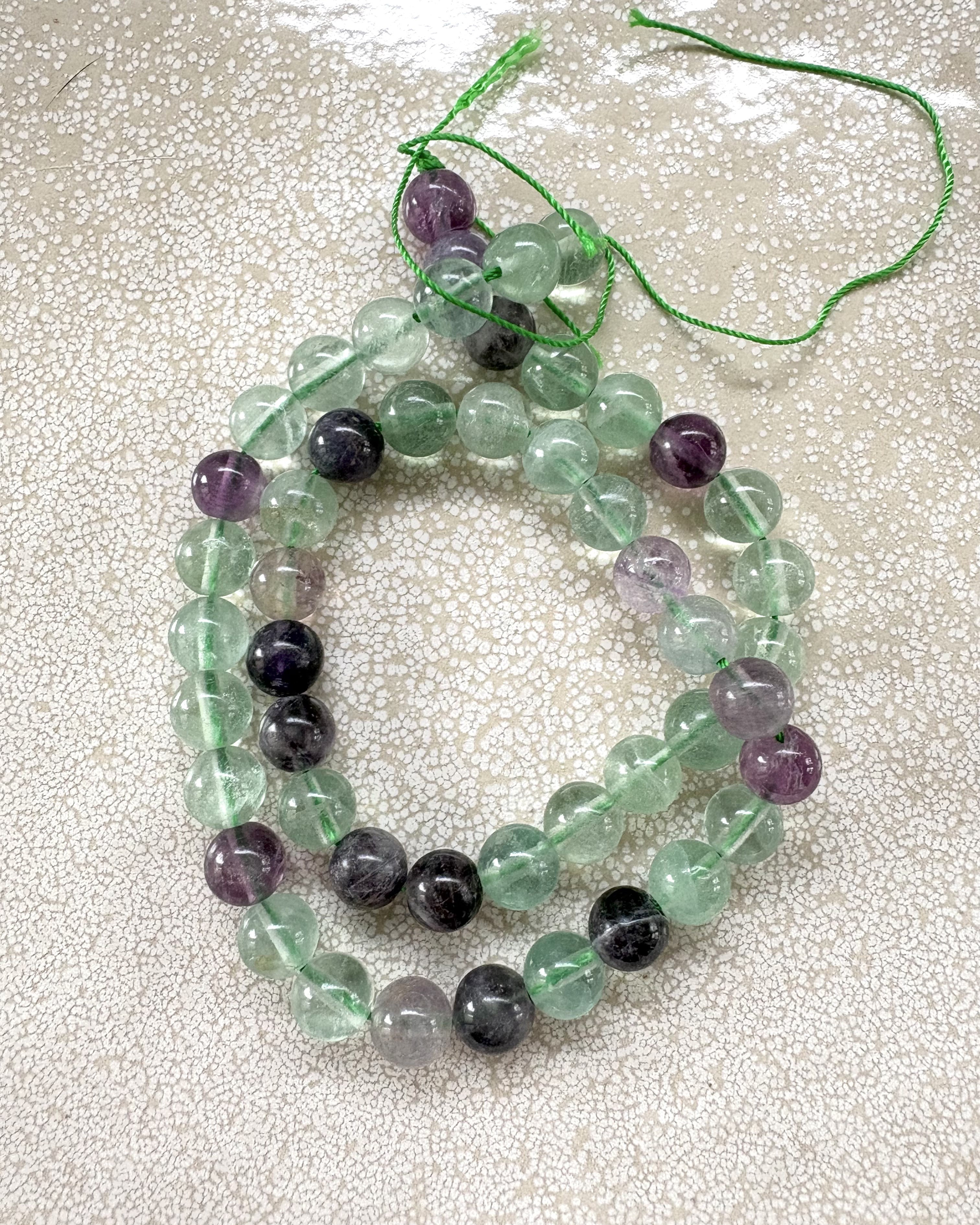 perlesetcreationbijoux - perles rondes en fluorite naturelle 8 mm