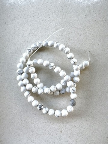 perlesetcreationbijoux - perles rondes en howlite naturelle de 6 mm