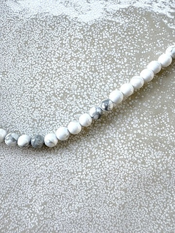 perlesetcreationbijoux - perles rondes en howlite naturelle de 6 mm