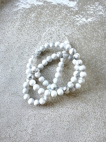 perlesetcreationbijoux - perles rondes en howlite naturelle de 6 mm