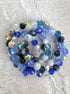 perlesetcreationbijoux - fil de perles rondes à facettes multicolores 6 mm bleu