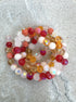 perlesetcreationbijoux - fil de perles rondes à facettes multicolores 6 mm orange
