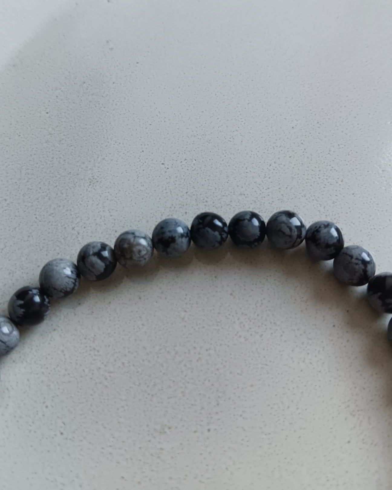 Perles rondes obsidienne mouchetée naturelle - 6 mm