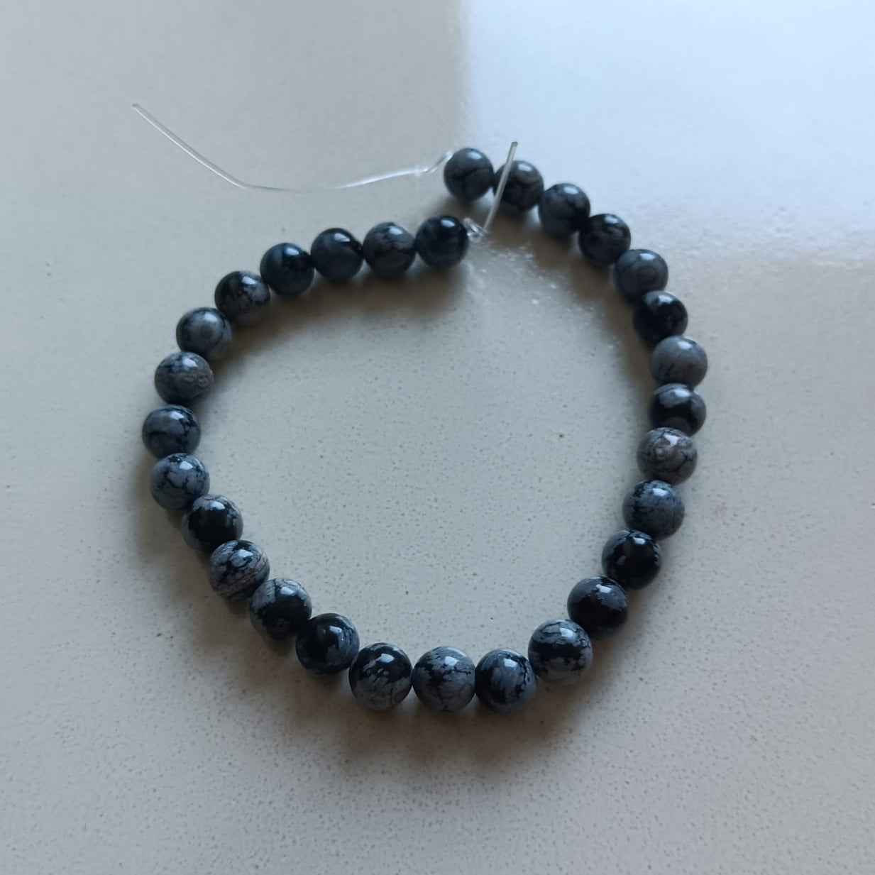 perlesetcreationbijoux - fil de perles rondes en obsidienne de 6 mm