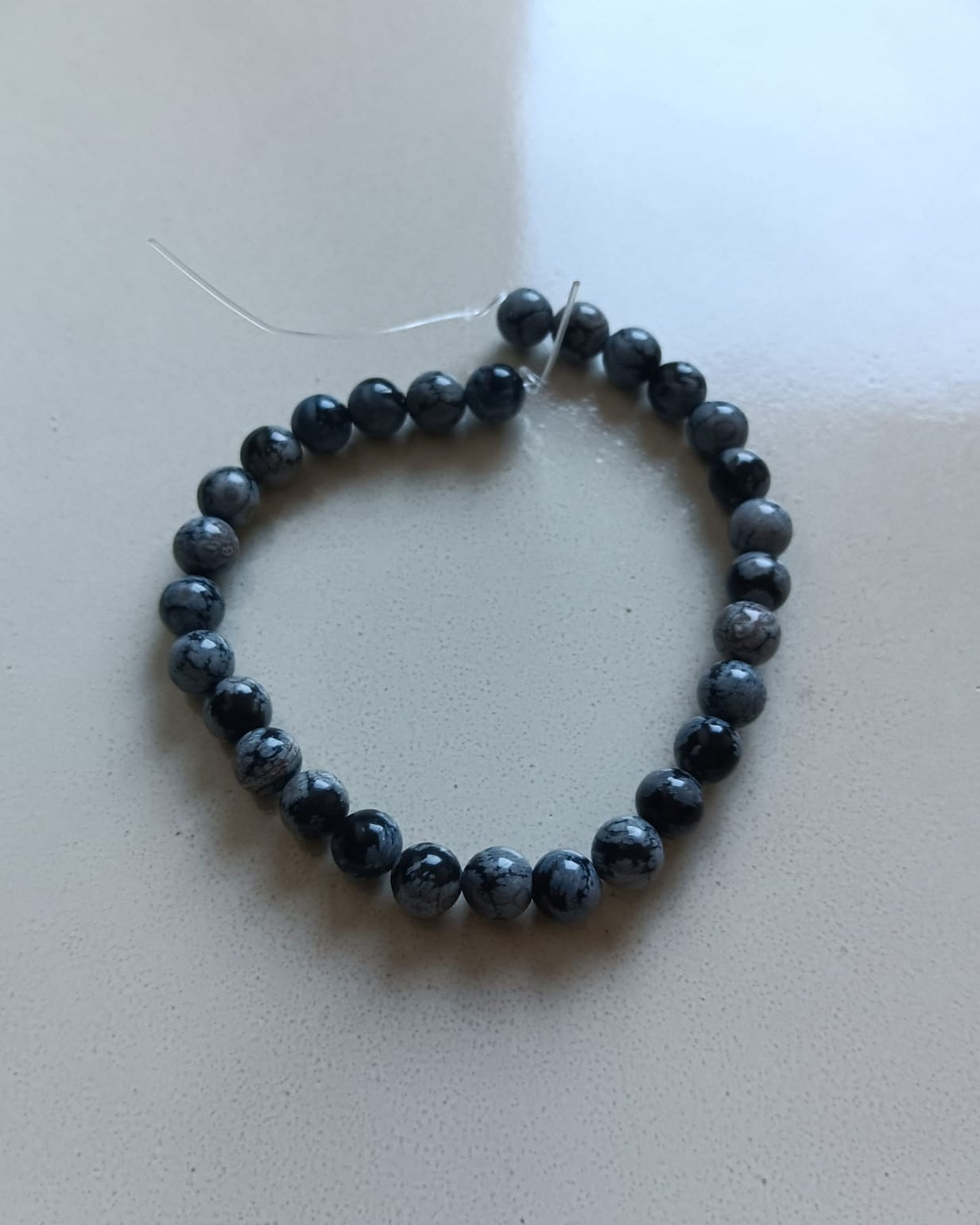 Perles rondes obsidienne mouchetée naturelle - 6 mm