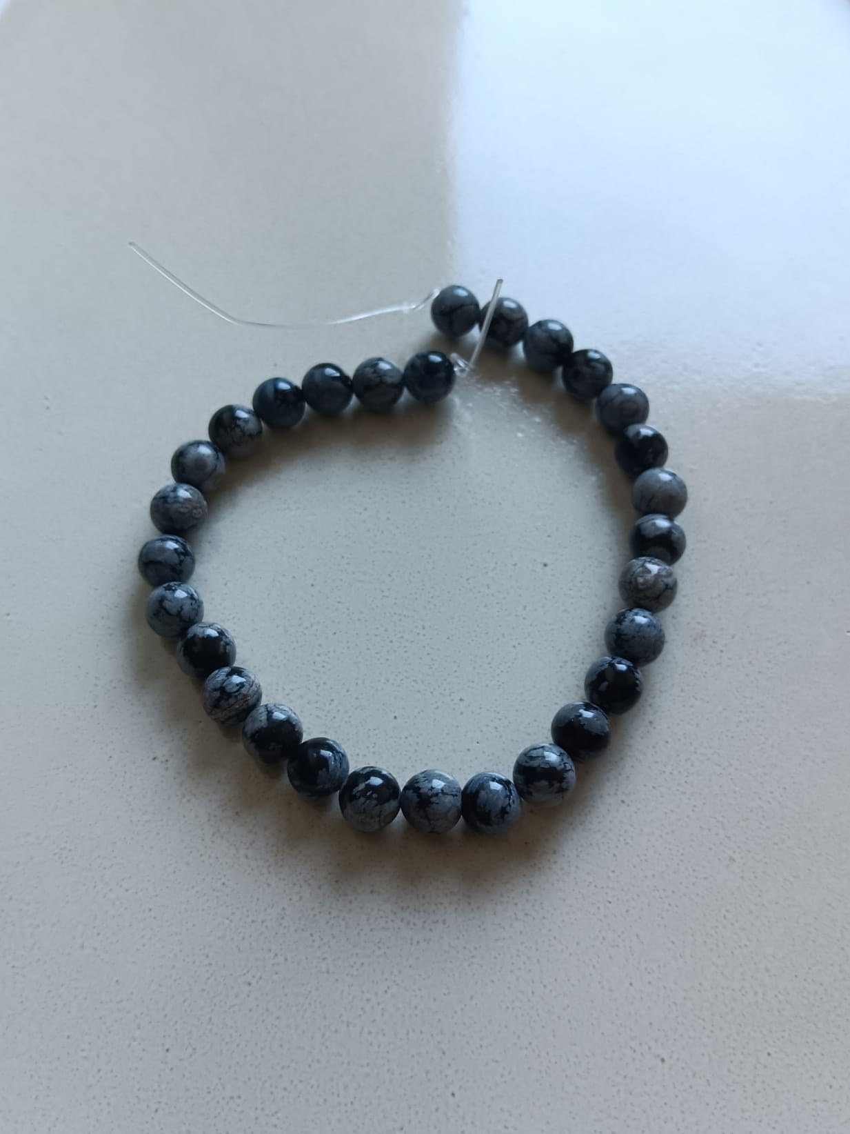 Perles rondes obsidienne mouchetée naturelle - 6 mm