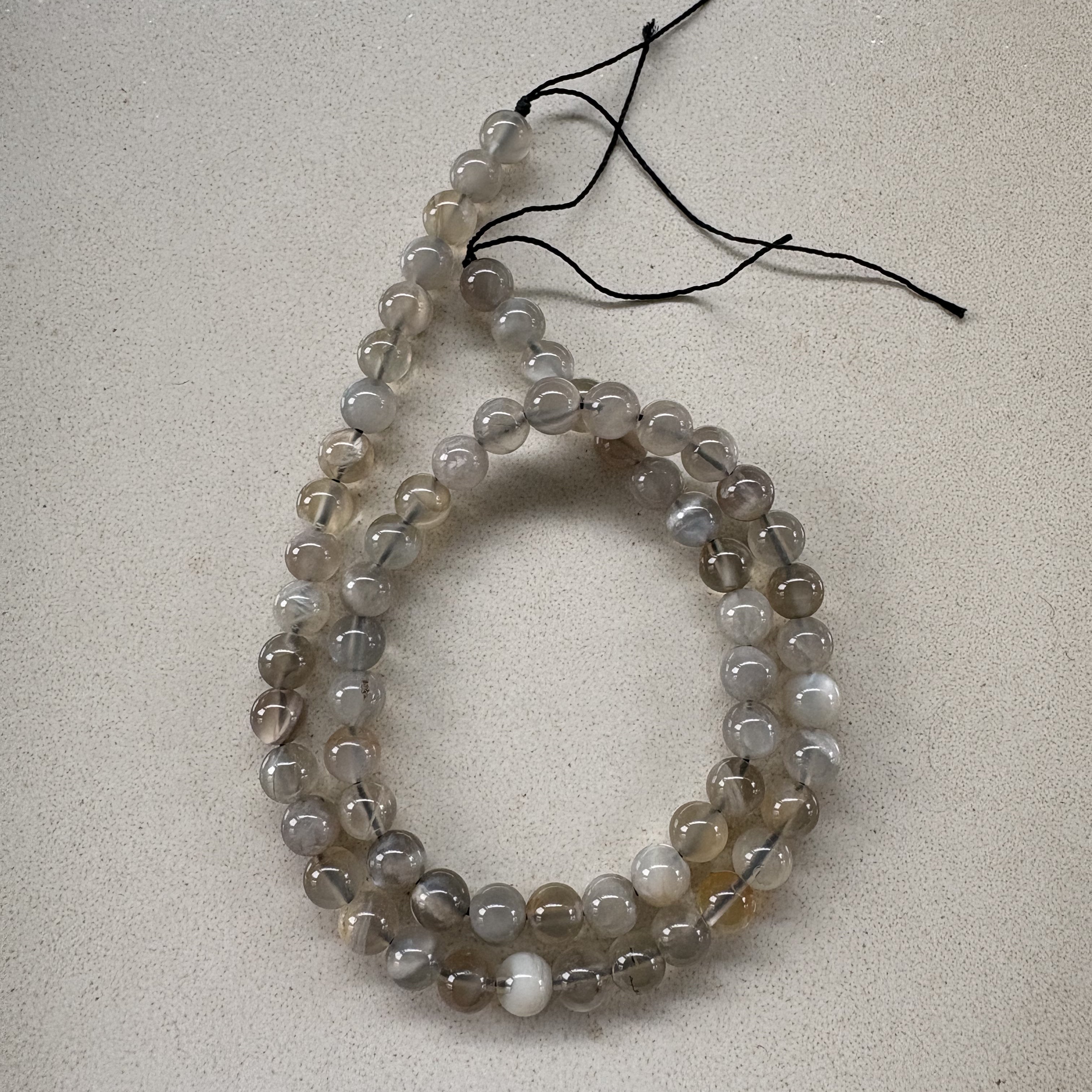 perlesetcreationbijoux - perles en pierre de lune grise naturelle de 6 mm