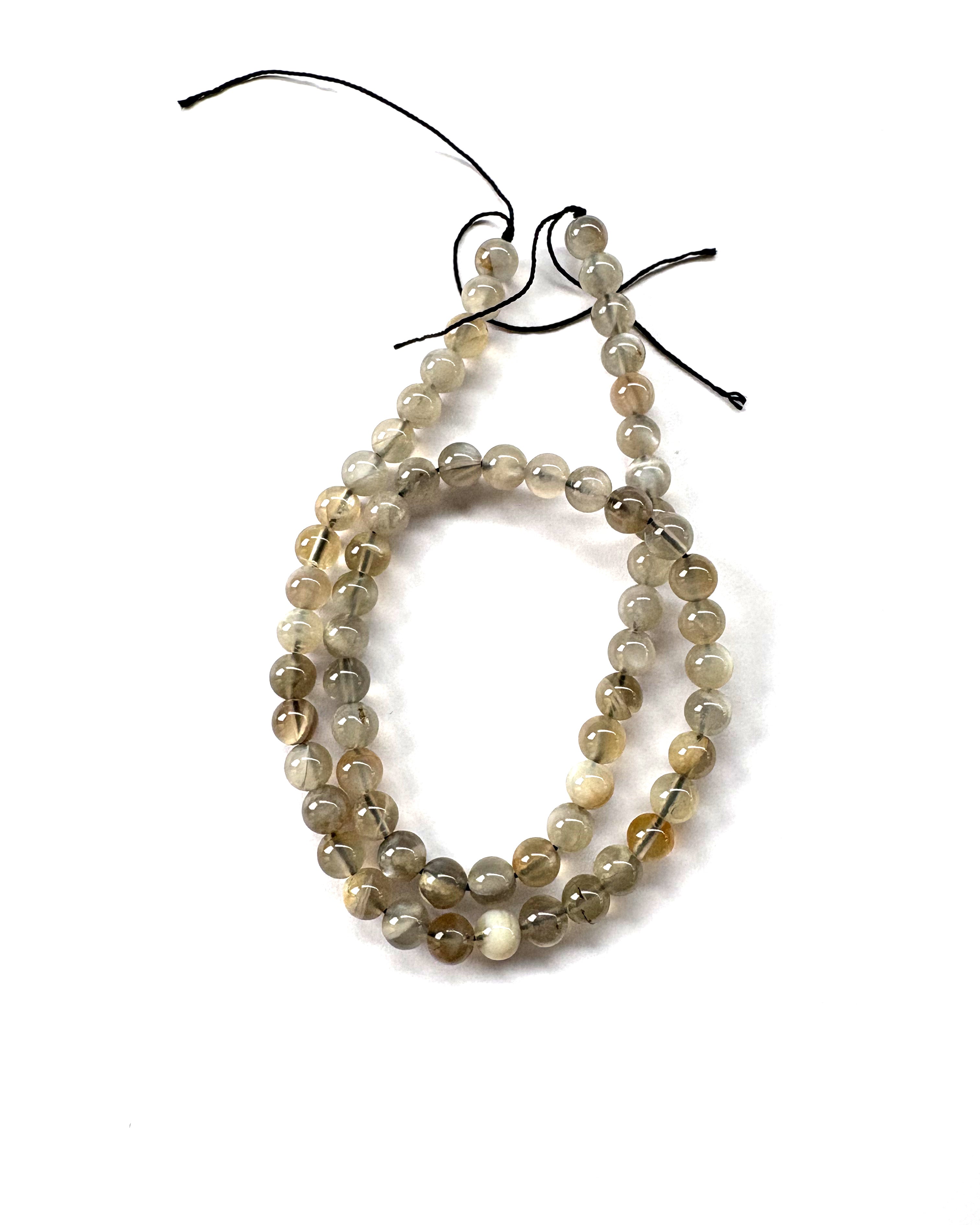 perlesetcreationbijoux - perles en pierre de lune grise naturelle de 6 mm