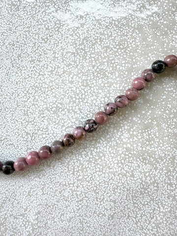 perlesetcreationbijoux - perles rondes en rhodonite naturelle de 6 mm