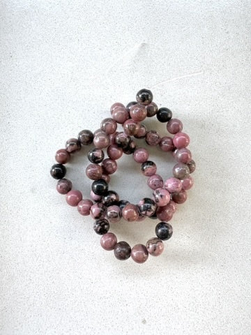 perlesetcreationbijoux - perles rondes en rhodonite naturelle de 6 mm