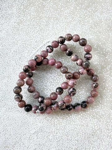 perlesetcreationbijoux - perles rondes en rhodonite naturelle de 6 mm