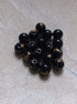 perlesetcreationbijoux - perles rondes en verre décoré noir et doré de  8mm 