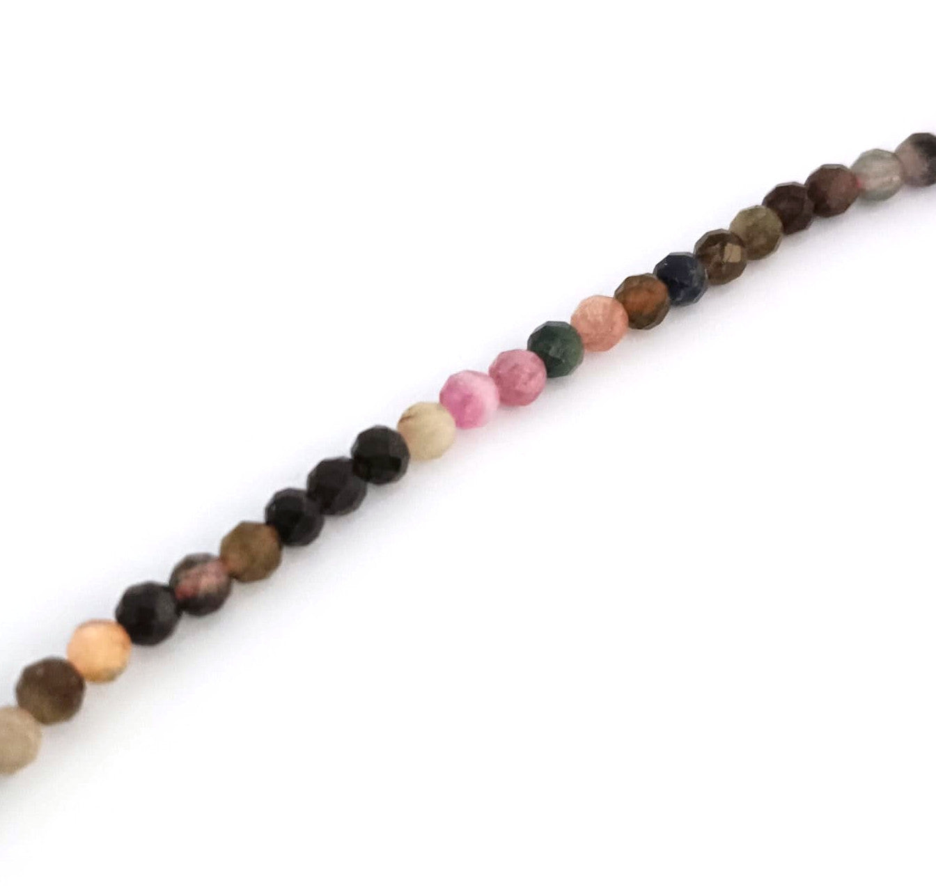 Perles rondes facettées tourmaline naturelle - 3 mm