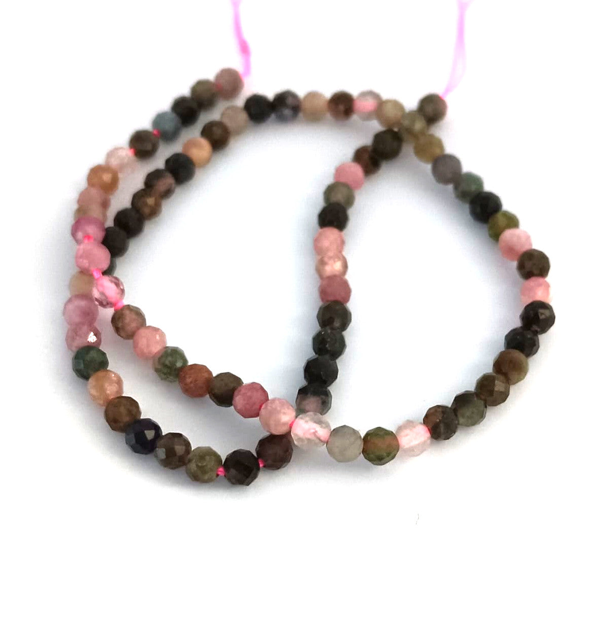 Perles rondes facettées tourmaline naturelle - 3 mm