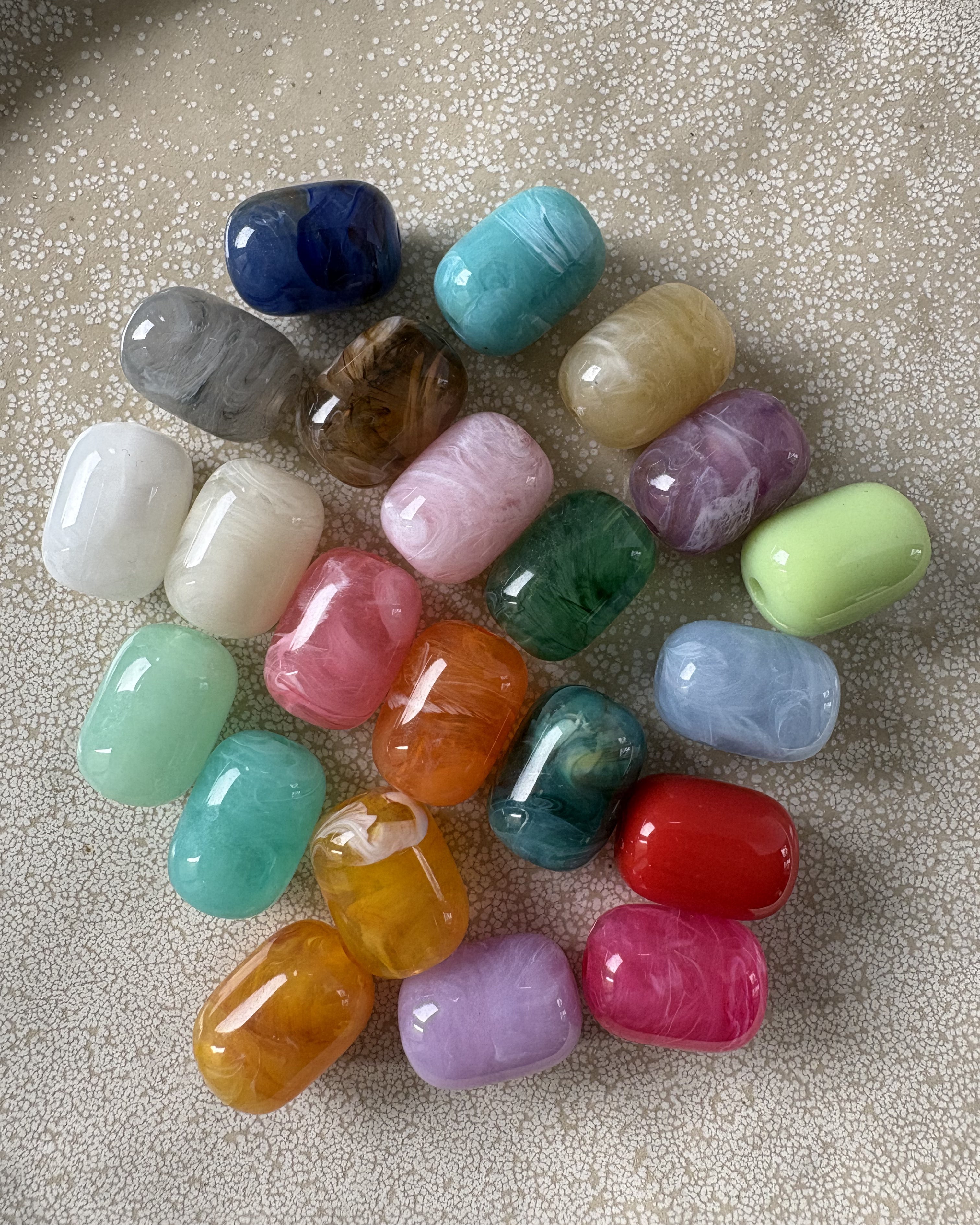 perlesetcreationbijoux - perle tube en acrylique de 20x15 mm de différentes couleurs