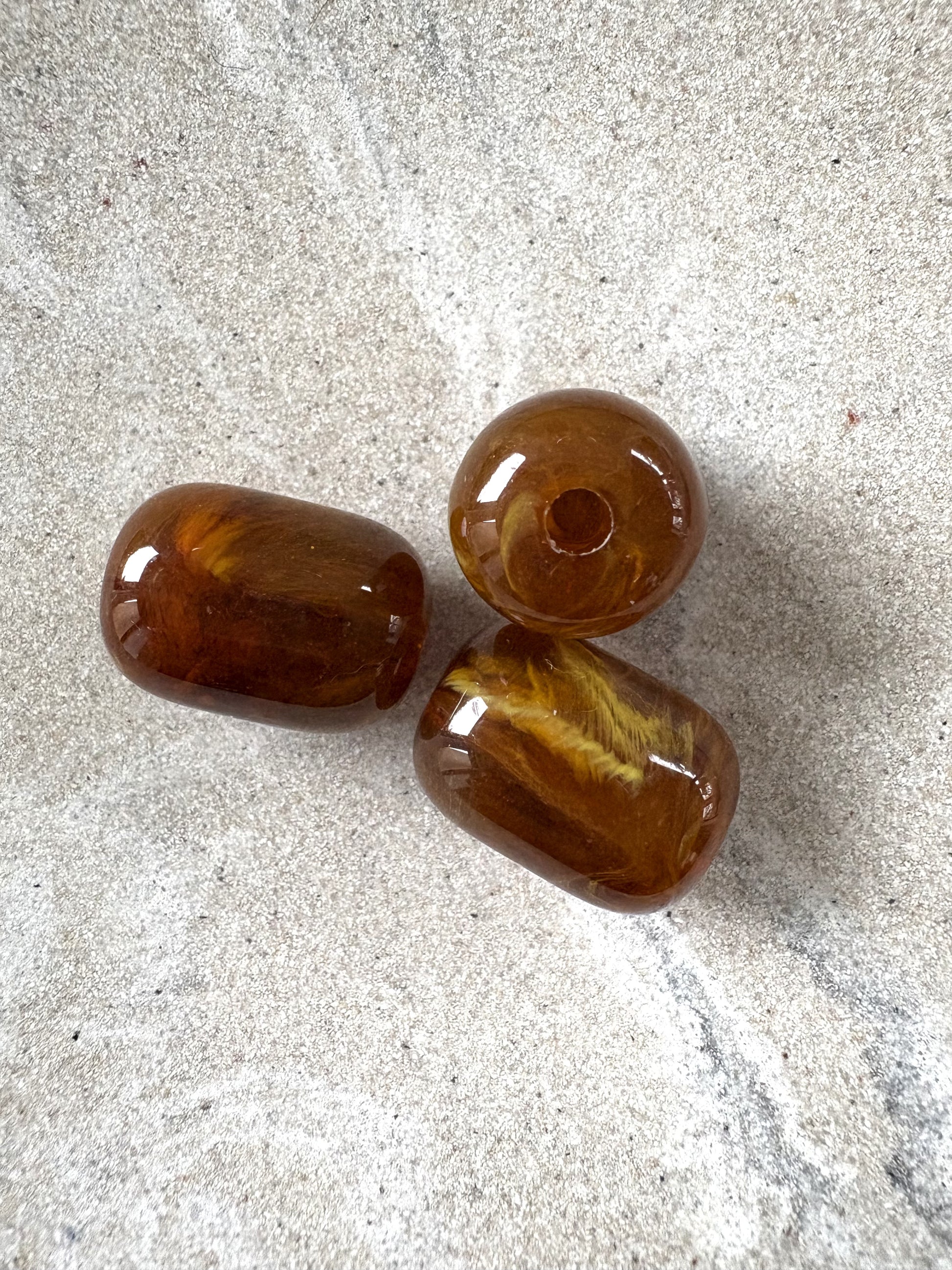 perlesetcreationbijoux - perle tube en acrylique de 20x15 mm marron