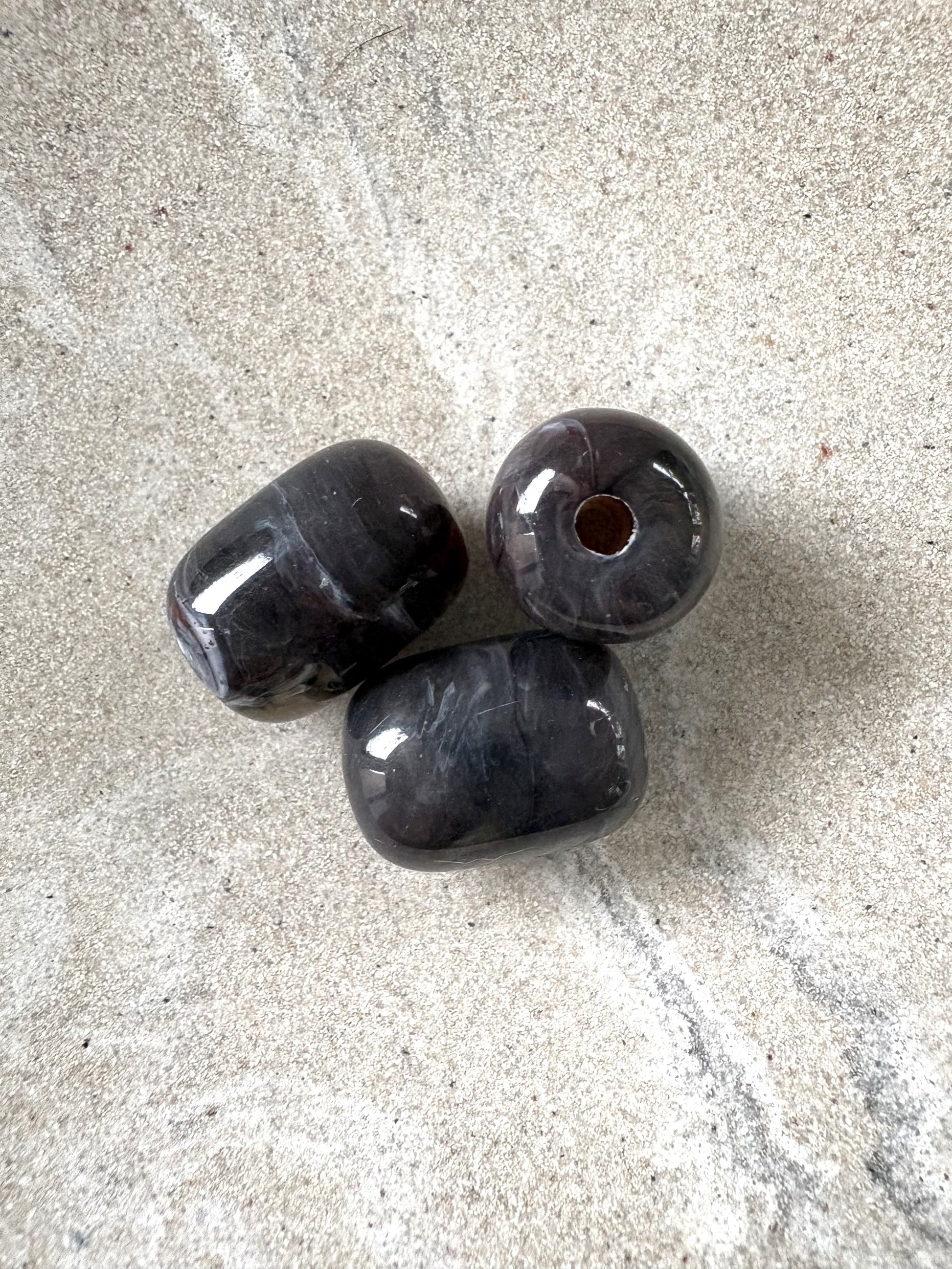 perlesetcreationbijoux - perle tube en acrylique de 20x15 mm noir