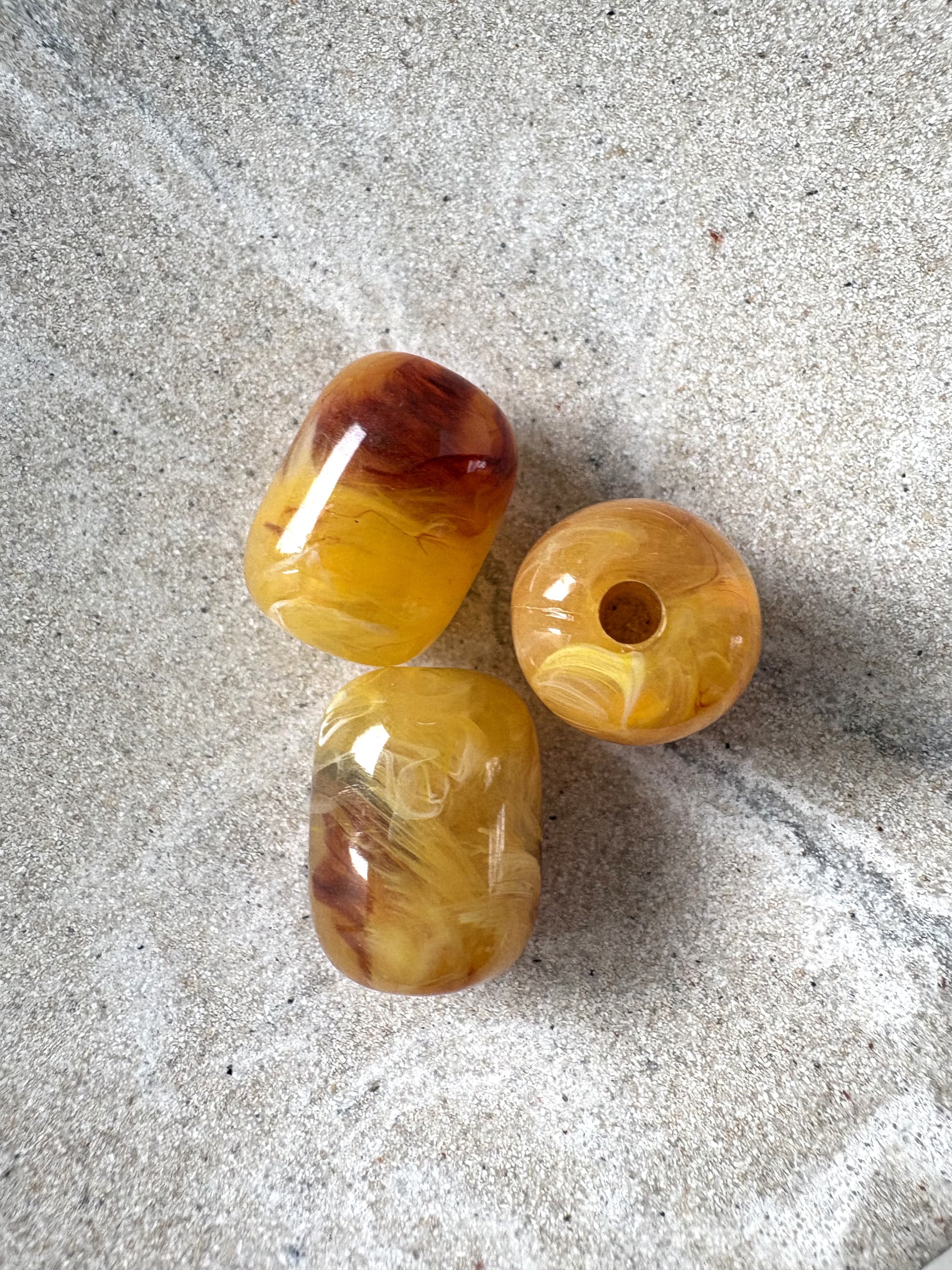 perlesetcreationbijoux - perle tube en acrylique de 20x15 mm ambre