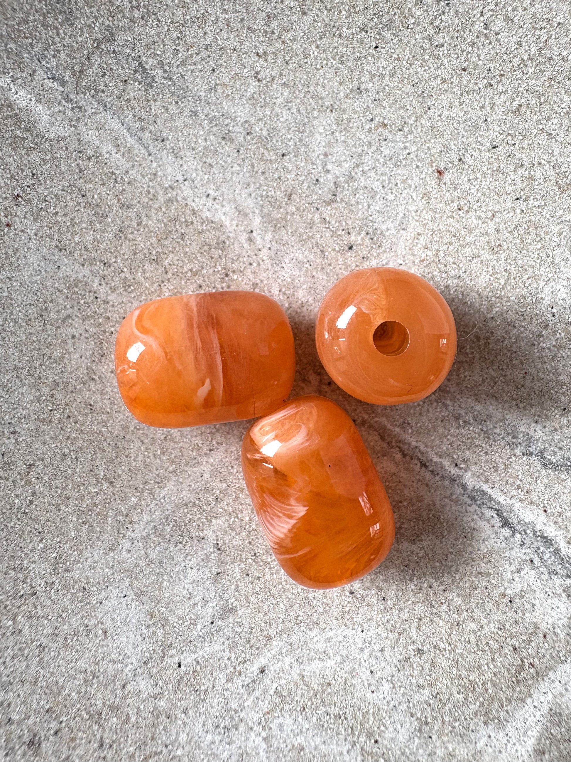 perlesetcreationbijoux - perle tube en acrylique de 20x15 mm orange