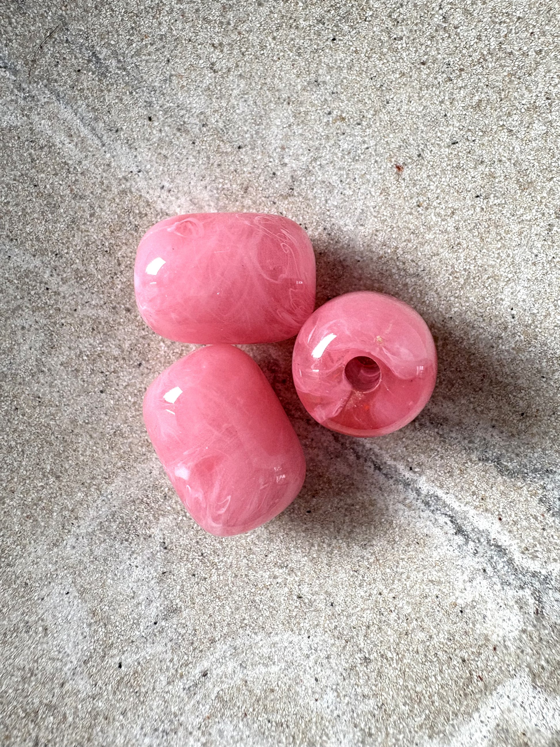 perlesetcreationbijoux - perle tube en acrylique de 20x15 mm rose