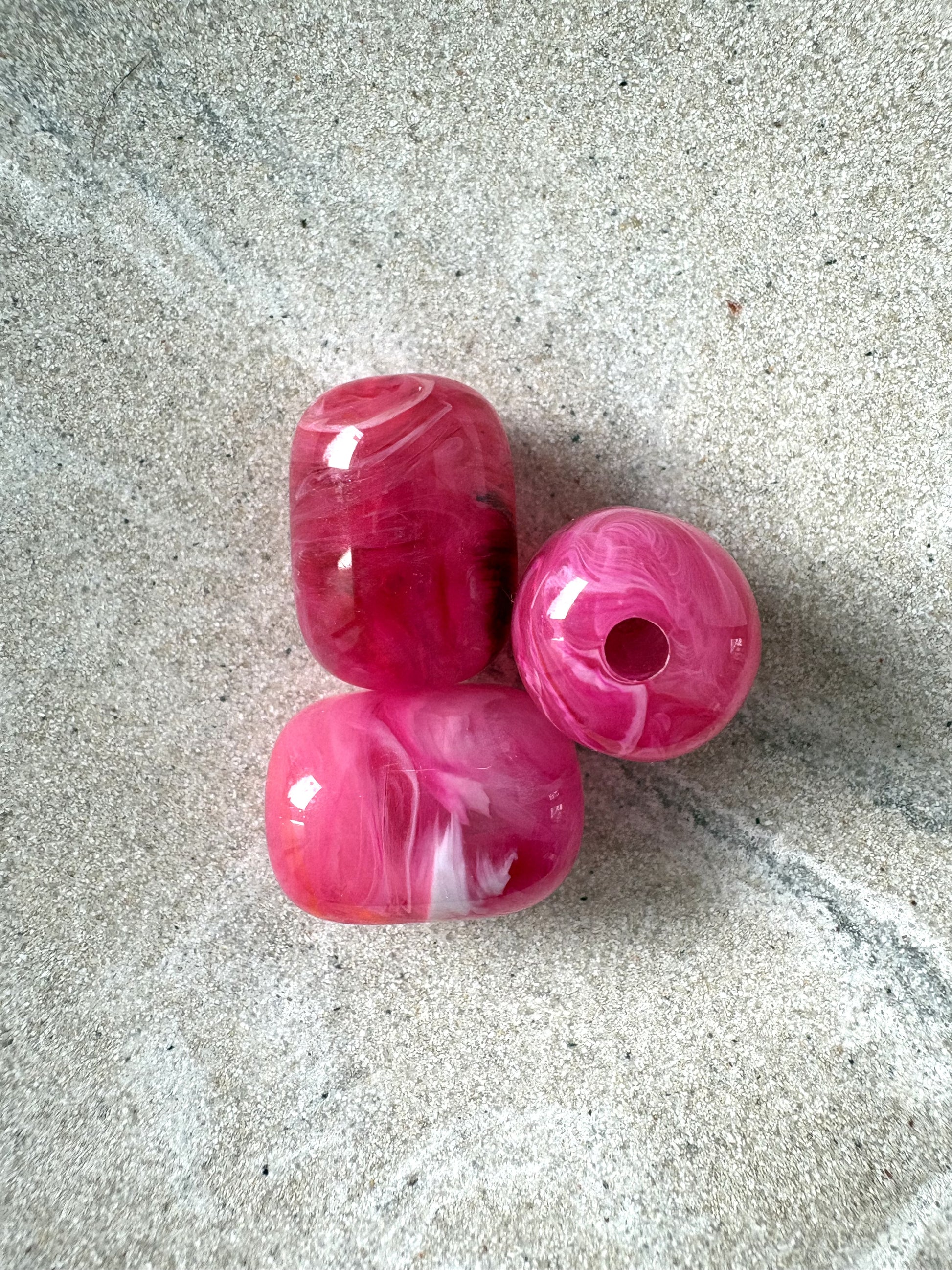 perlesetcreationbijoux - perle tube en acrylique de 20x15 mm rose