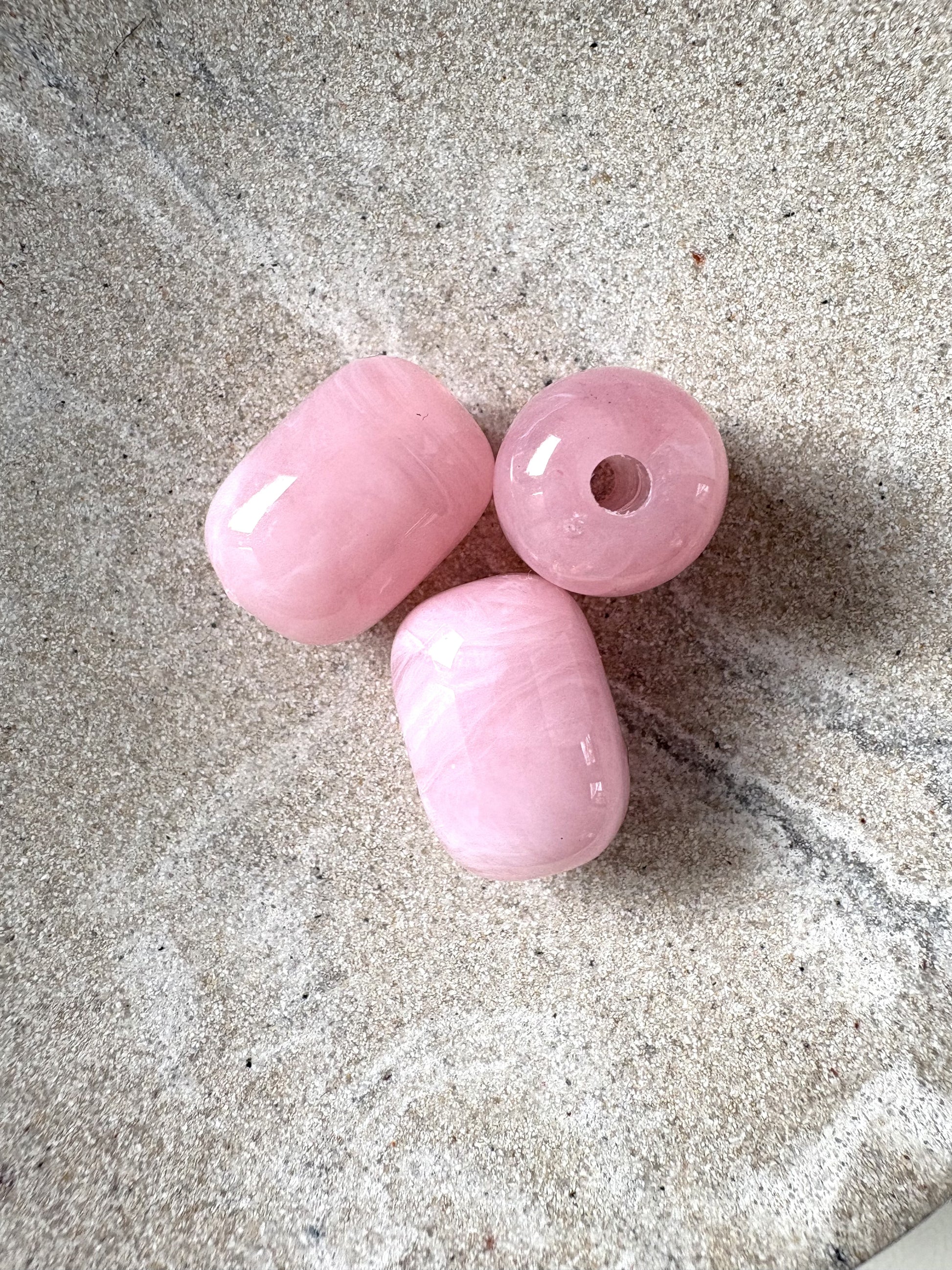 perlesetcreationbijoux - perle tube en acrylique de 20x15 mm rose