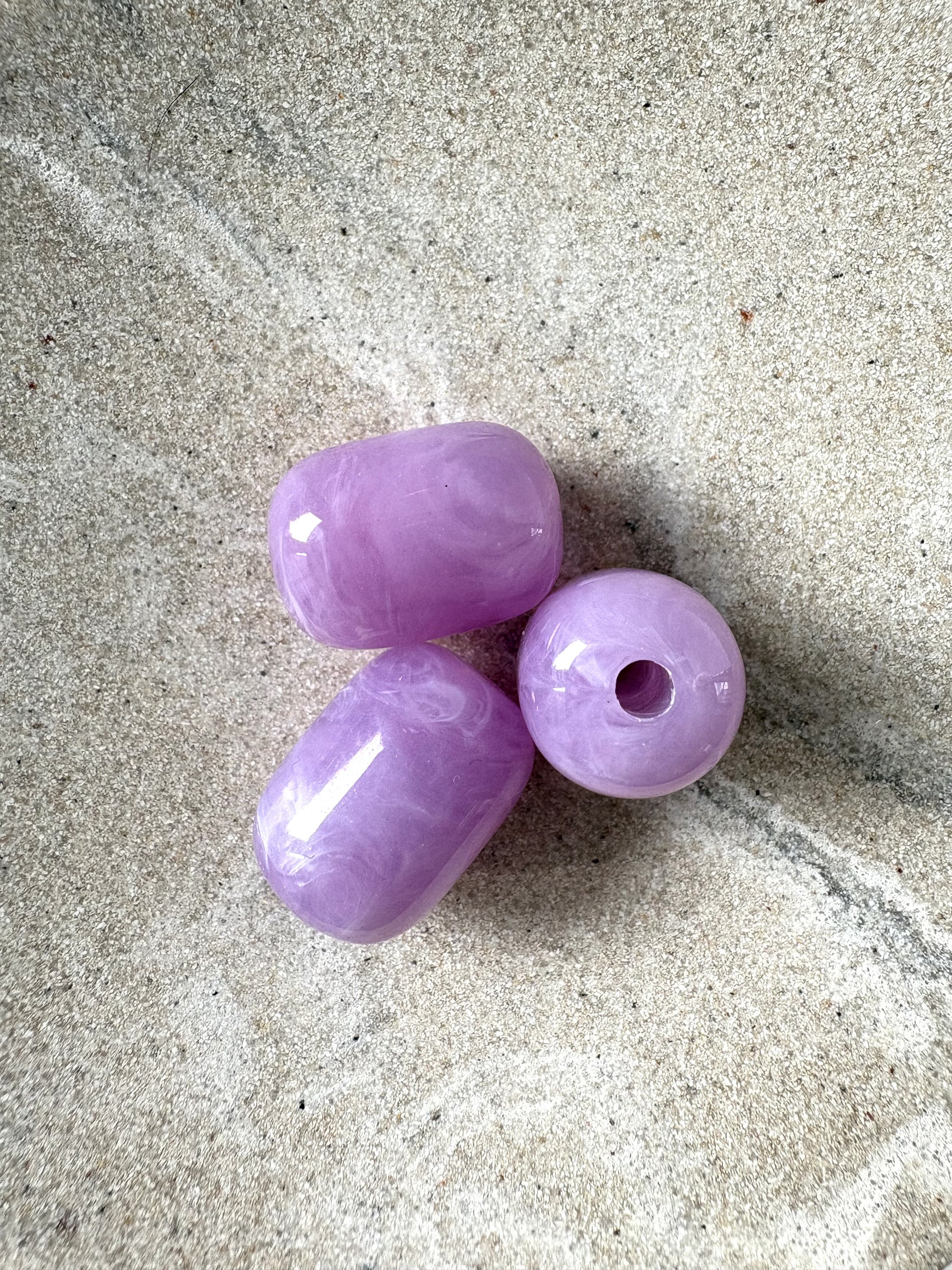 perlesetcreationbijoux - perle tube en acrylique de 20x15 mm violette
