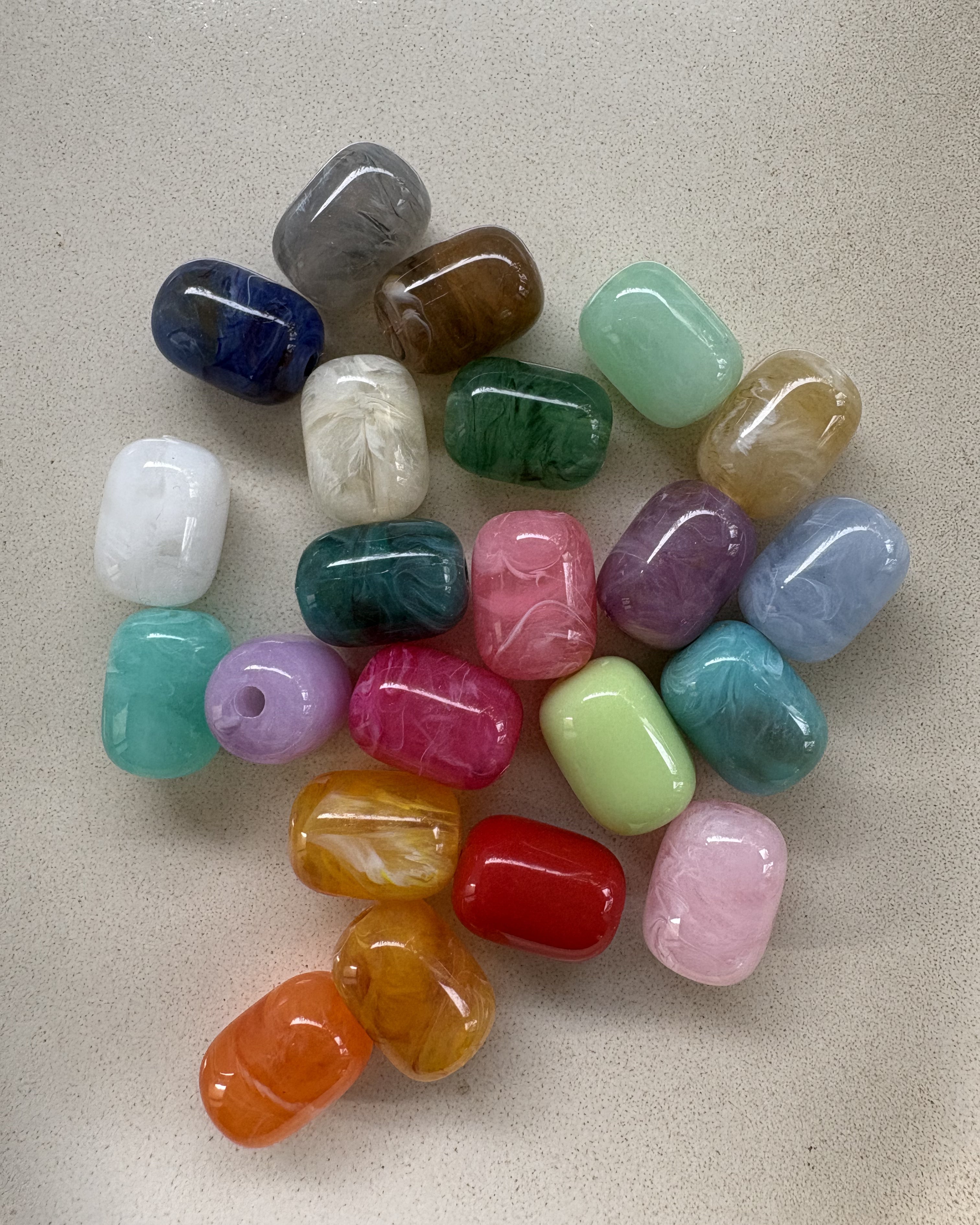 perlesetcreationbijoux - perles tube en acrylique de 20x15 mm de différentes couleurs